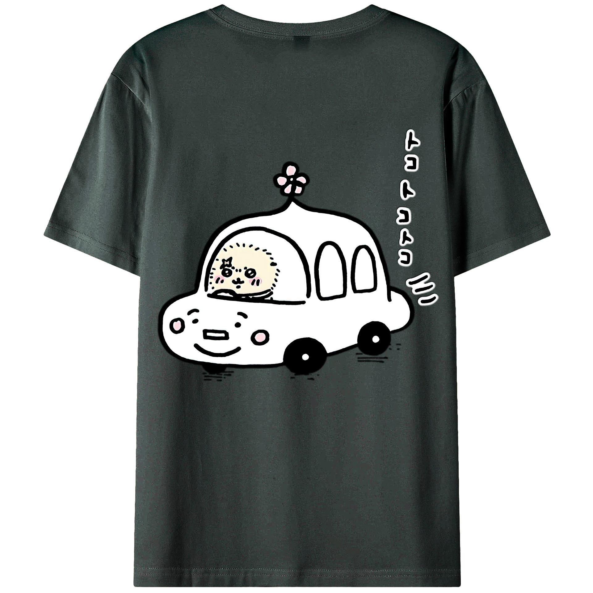 （画像用） ちいかわ ラッコ Chii-kawa Sea otter 綿100％ メンズ半袖Tシャツ（バックプリント） 通気性
